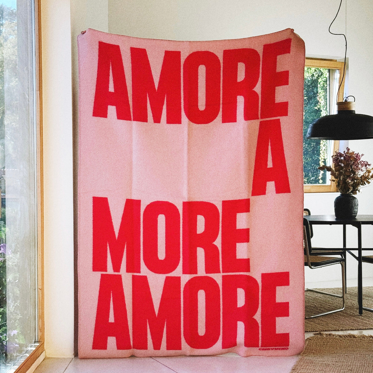 navucko Decke “Amore” Rosa/Rot 130 x 200 cm | 100% Wolle | navucko