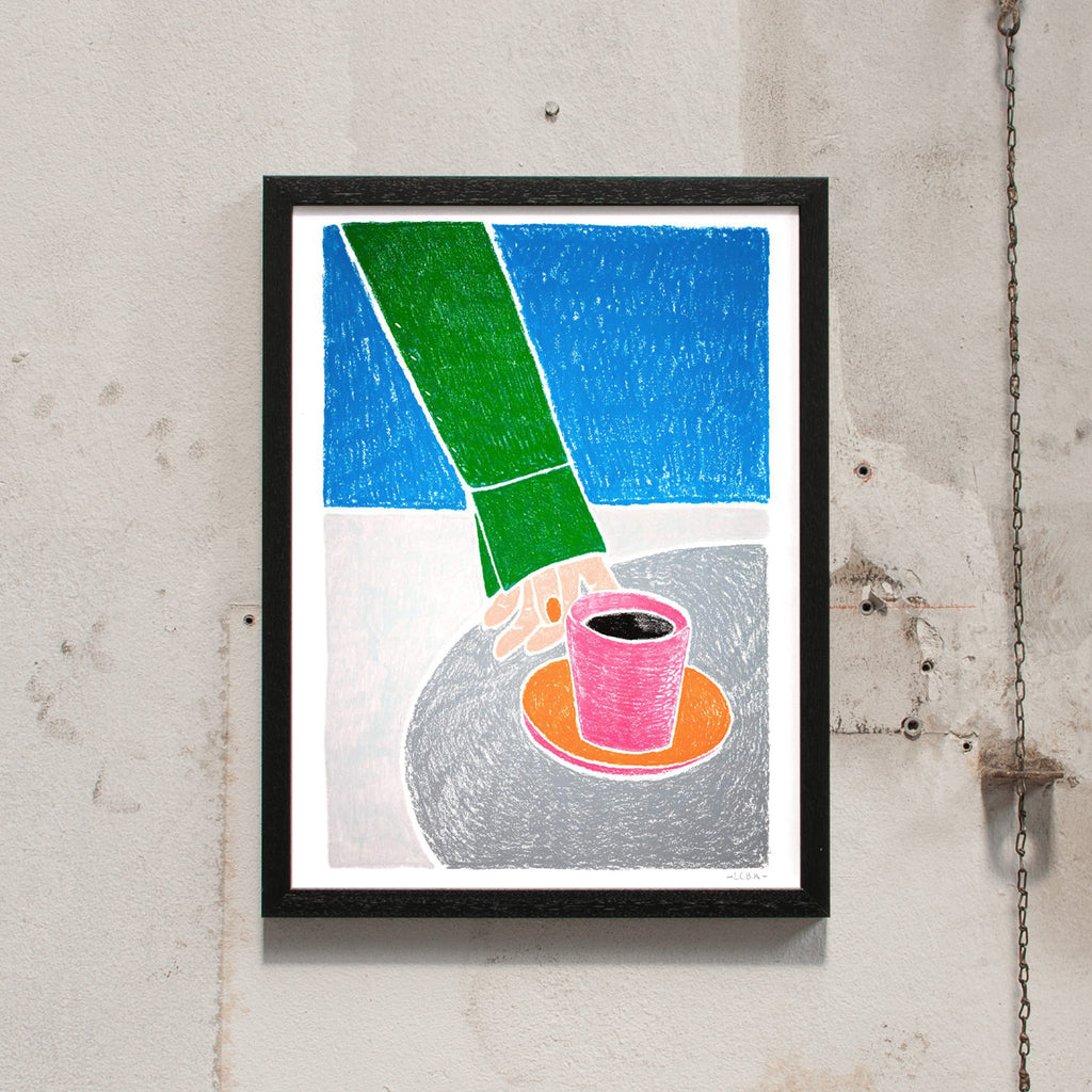 Léa Coubray Café en Terasse (30x40cm) | Léa Coubray | Fine Art Print schwarz