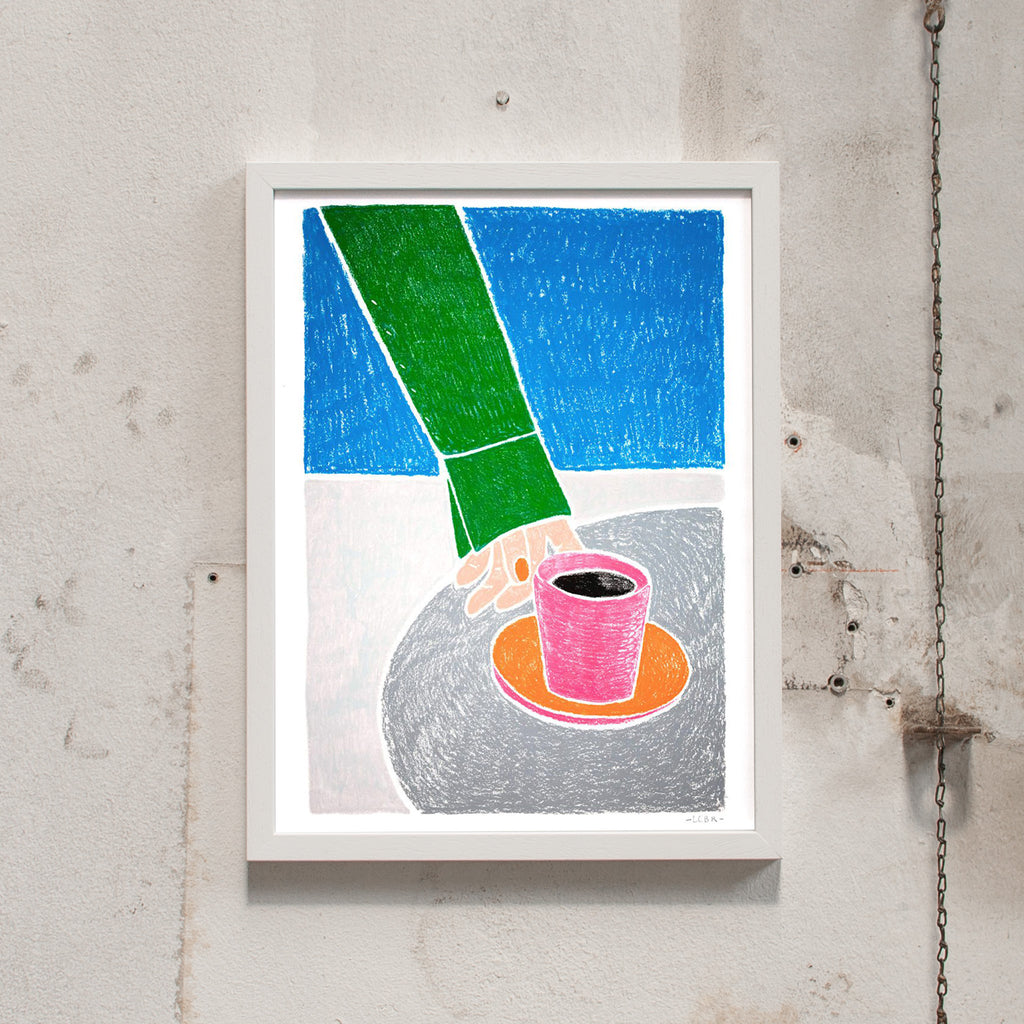 Léa Coubray Café en Terasse (30x40cm) | Léa Coubray | Fine Art Print weiß
