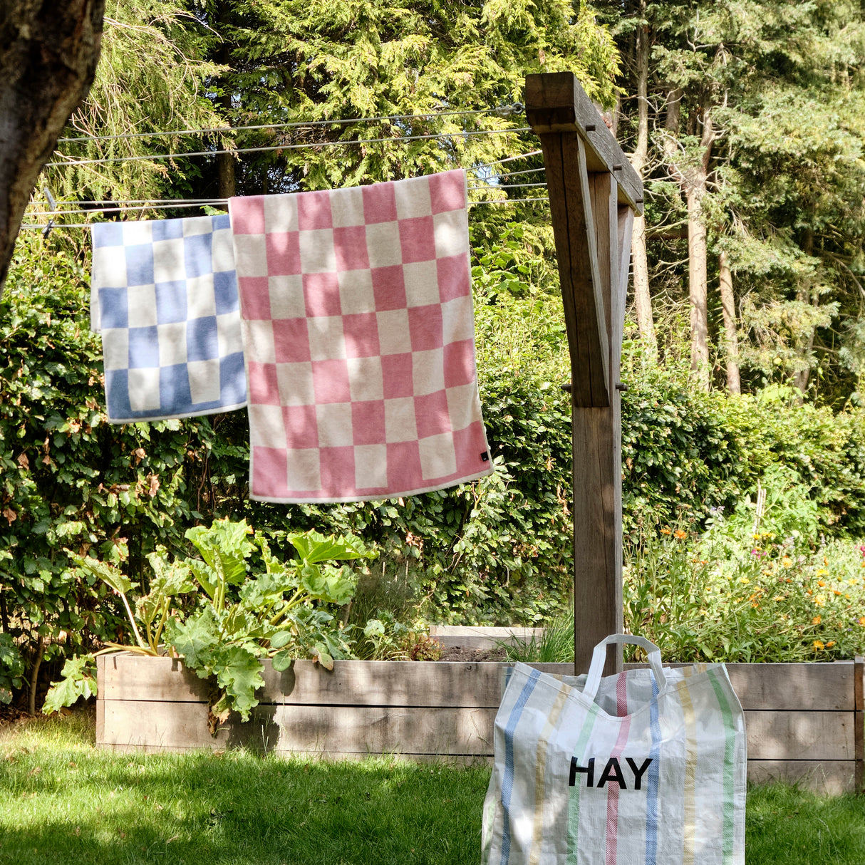 HAY Handtuch „Check Sky Blue 50×90 cm“ | Klein & kariert | HAY
