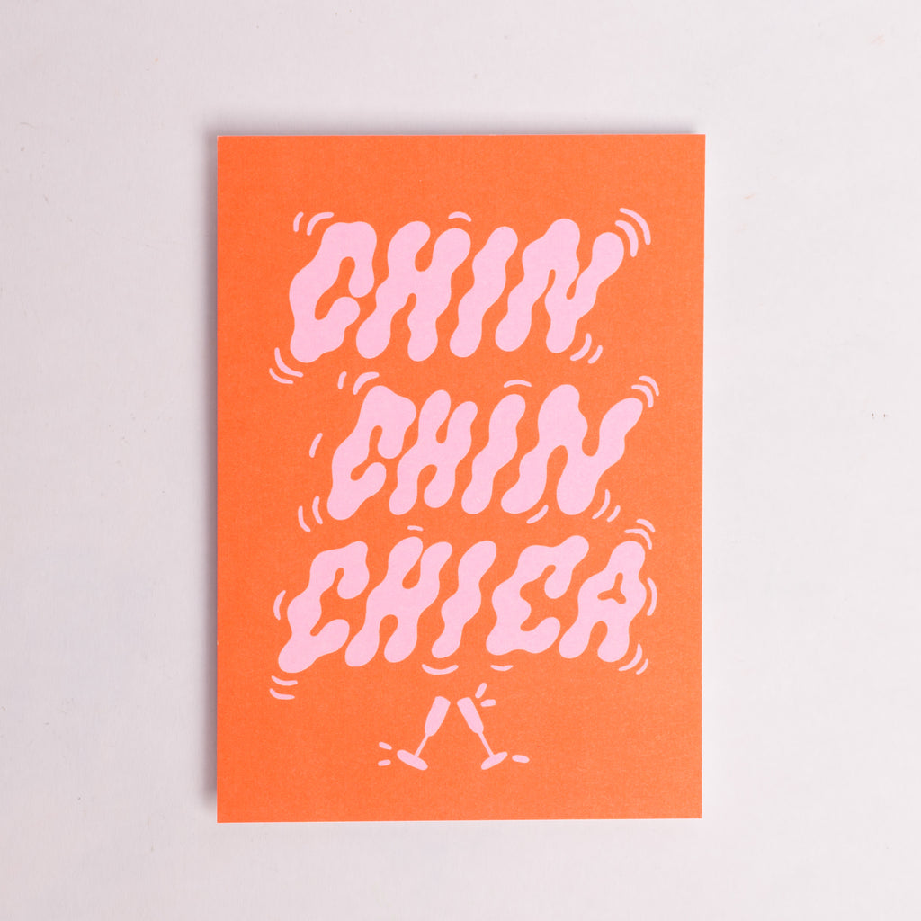 Edition SCHEE Postkarte Edition SCHEE "Chin Chin Chica" | Bunte DIN A6 Karte