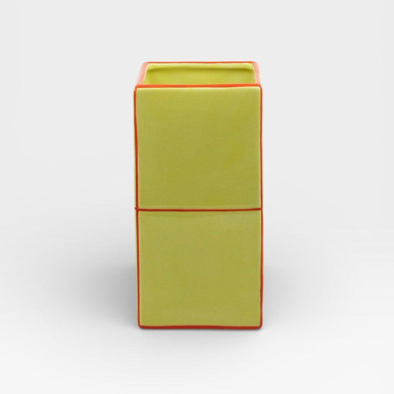 Table Machine Vase “Double Tile” Yellow & Orange | Modernes Statement | Table Machine