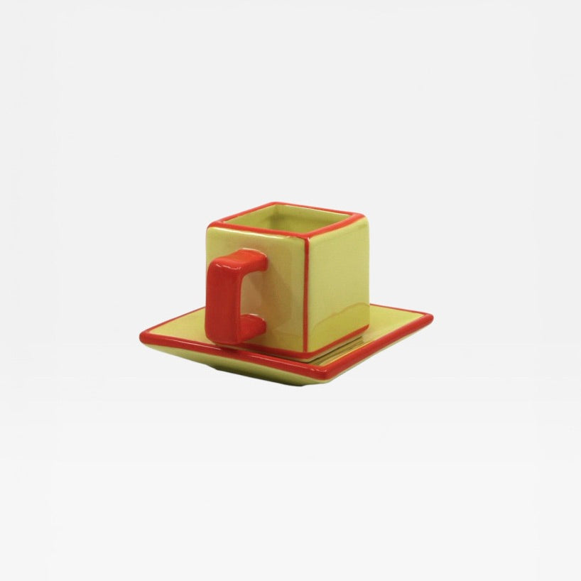 Table Machine Tassen “Coffee Cup Tile” 2 Stk. Yellow & Orange | 2er-Set | Table Machine