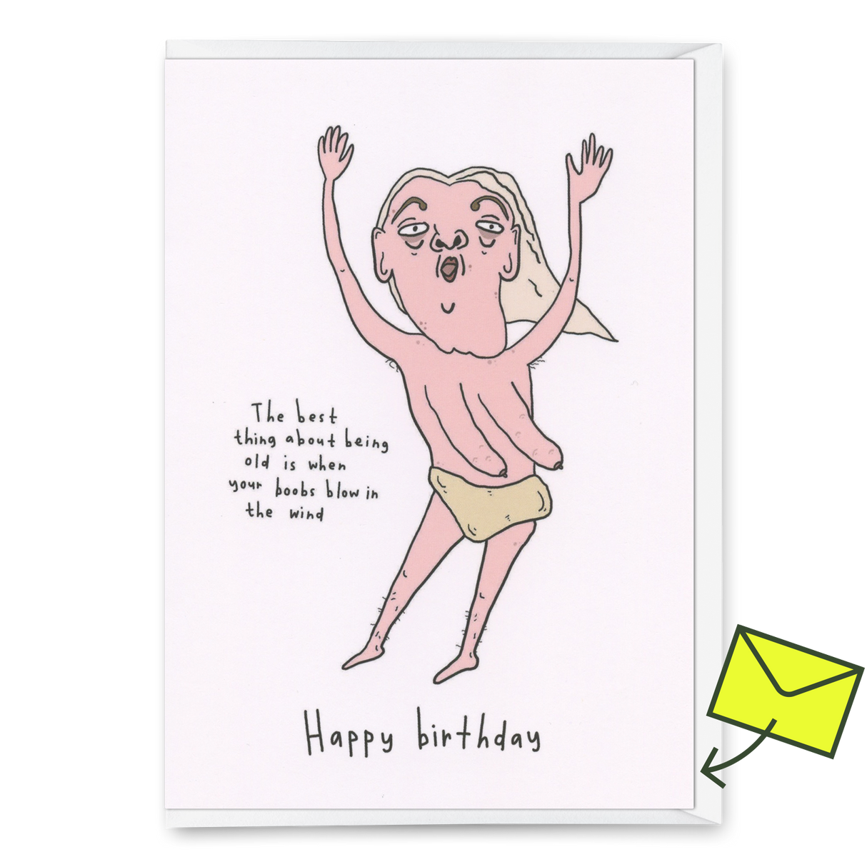 Eat Mielies Weird Illustration Grußkarte "Old lady boobs" | Lustige Geburtstagskarte | Eat Mielies