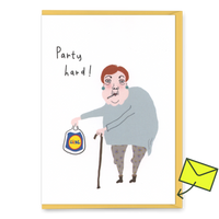 Eat Mielies Weird Illustration Grußkarte "Party Hard" | Lustige Klappkarte | Eat Mielies