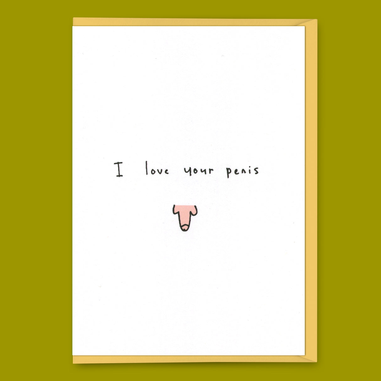 Eat Mielies Weird Illustration Grußkarte "I love your penis (pink)" | Lustige Klappkarte | Eat Mielies