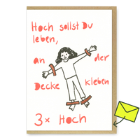 Superjuju Grußkarte "Hoch sollst du leben" | Schöne Klappkarte | Superjuju