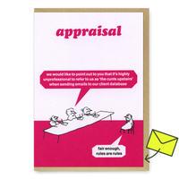 Modern Toss Grußkarte "Appraisal Cunts Upstairs" | Witzige Klappkarte | Modern Toss