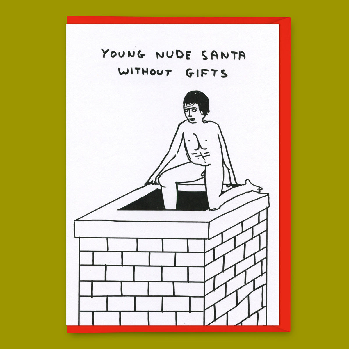 David Shrigley Grußkarte "Young nude santa" | Weihnachtskarte | David Shrigley