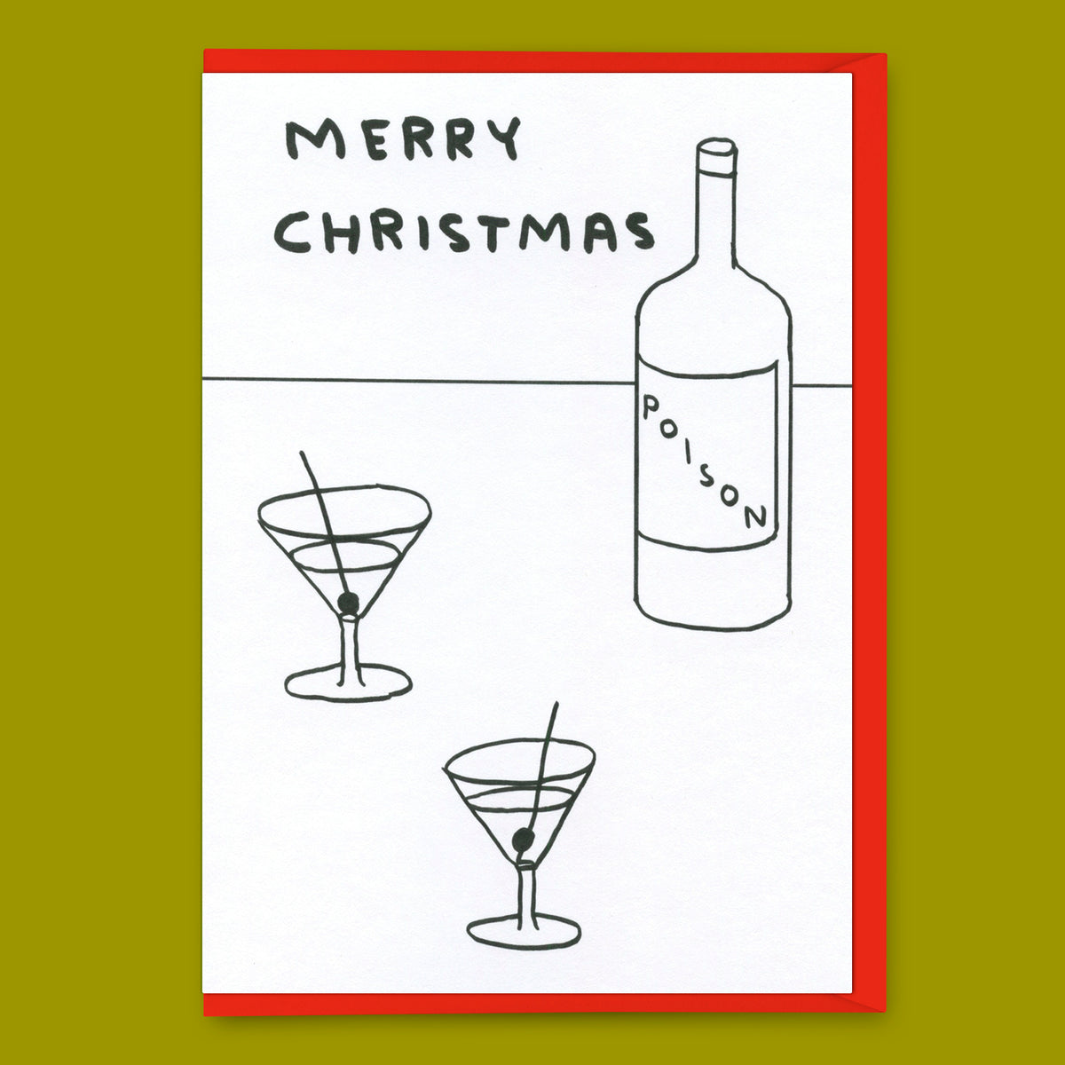 David Shrigley Grußkarte "Merry Christmas poison" | David Shrigley