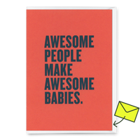 Deli Cards Grußkarte "Awesome people" | Coole Klappkarte mit Spruch zur Geburt