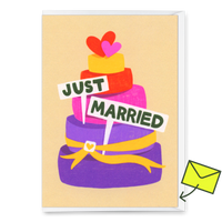 Deli Cards Grußkarte "Just married cake" | Schöne Klappkarte zur Hochzeit