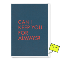 Deli Cards Grußkarte "Keep you" | Coole Klappkarte mit Spruch für Verliebte
