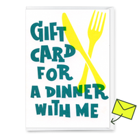 Deli Cards Grußkarte "Dinner" | Schöne Gutschein-Karte mit Spruch für jeden Anlass