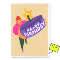 Deli Cards Grußkarte "Happy Birthday Cake" | Schöne Klappkarte zum Geburtstag