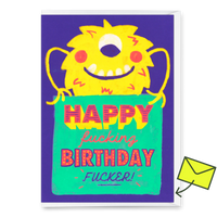 Deli Cards Grußkarte "Happy fucking birthday" | Lustige Klappkarte zum Geburtstag