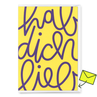 Deli Cards Grußkarte "Hab dich lieb" | Schöne Klappkarte mit Spruch