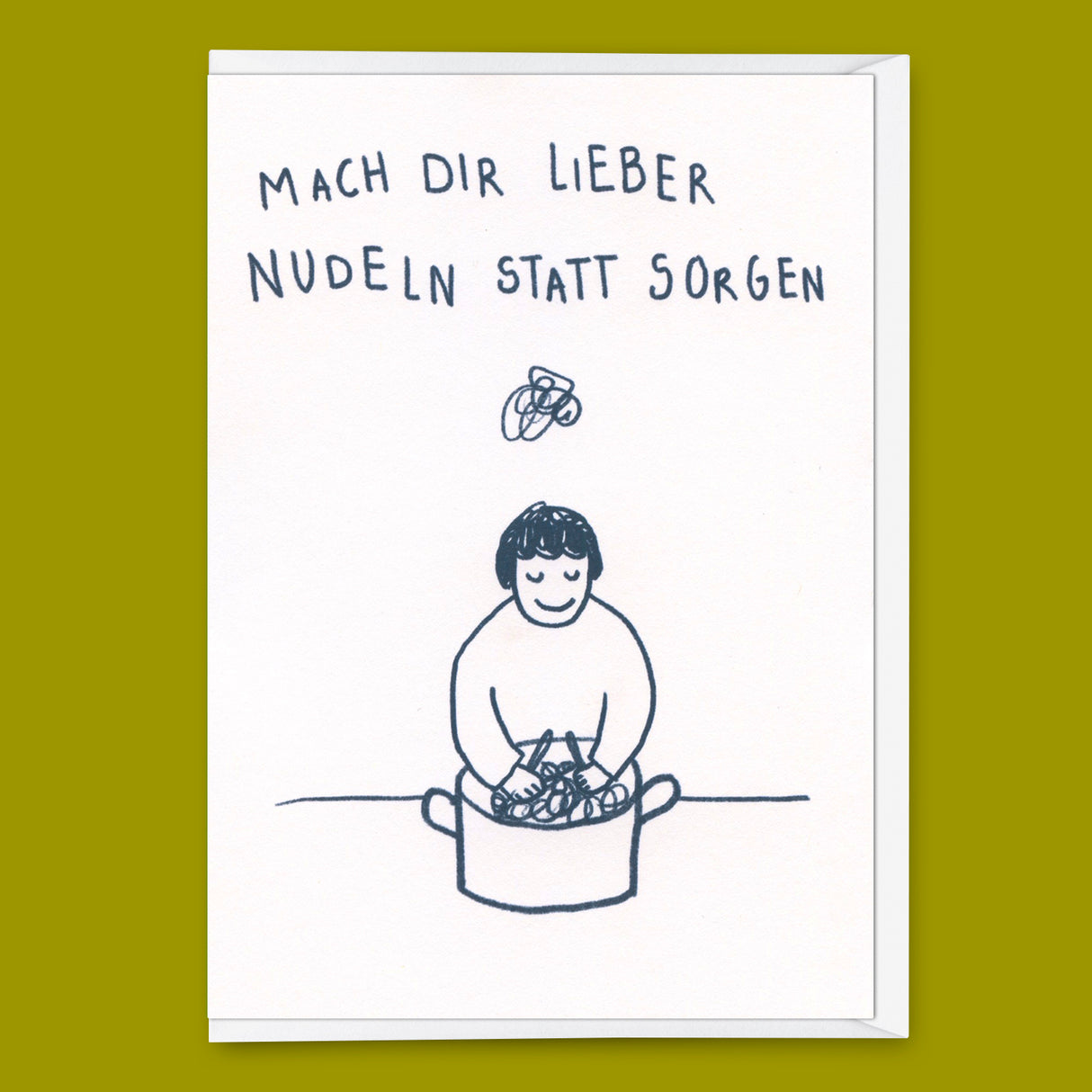 Deli Cards Grußkarte "Mach dir lieber Nudeln" | Schöne Klappkarte mit Spruch
