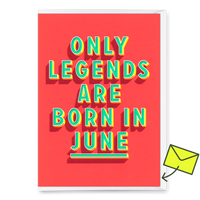 Deli Cards Grußkarte "Legends June" | Coole Klappkarte mit Spruch zum Geburtstag