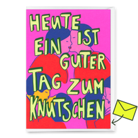 Deli Cards Grußkarte "Tag zum Knutschen" | Besondere Klappkarte für Verliebte