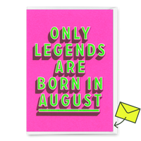 Deli Cards Grußkarte "Legends August" | Coole Klappkarte mit Spruch zum Geburtstag