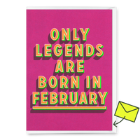 Deli Cards Grußkarte "Legends February" | Coole Klappkarte mit Spruch zum Geburtstag
