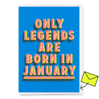 Deli Cards Grußkarte "Legends January" | Coole Klappkarte mit Spruch zum Geburtstag