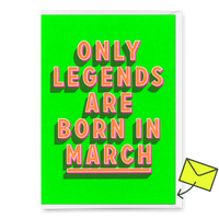Deli Cards Grußkarte "Legends March" | Coole Klappkarte mit Spruch zum Geburtstag
