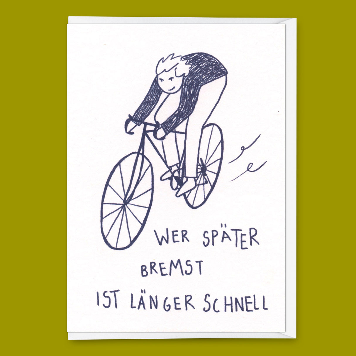 Deli Cards Grußkarte "Wer später bremst" | Lustige Klappkarte mit Spruch