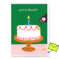 Deli Cards Grußkarte "Pawty cat" | Besondere Klappkarte mit Katzen-Motiv zum Geburtstag