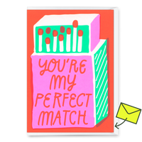 Deli Cards Grußkarte "Perfect Match" | Besondere Klappkarte für Verliebte