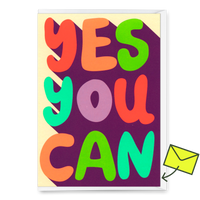 Deli Cards Grußkarte "Yes you can" | Besondere Klappkarte mit Spruch