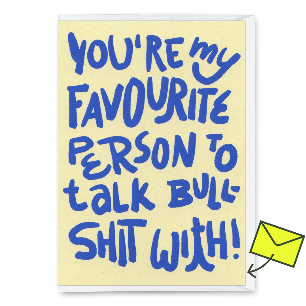 Deli Cards Grußkarte "Favorite person to talk shit with" | Lustige Klappkarte mit Spruch