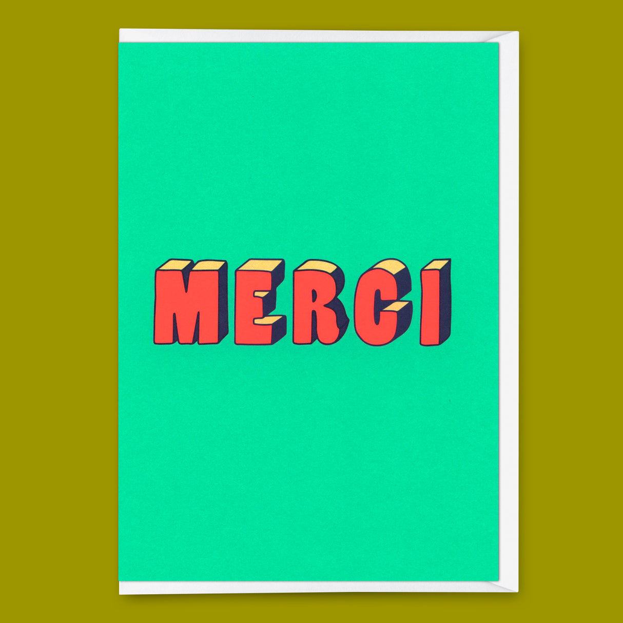 Deli Cards Grußkarte "Merci 3D-Typo" | Coole Klappkarte zum Dankesagen