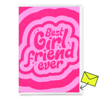 Deli Cards Grußkarte "Best girlfriend ever" | Coole Klappkarte für Verliebte