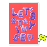 Deli Cards Grußkarte "Let`s stay in bed" | Schöne Klappkarte für Verliebte