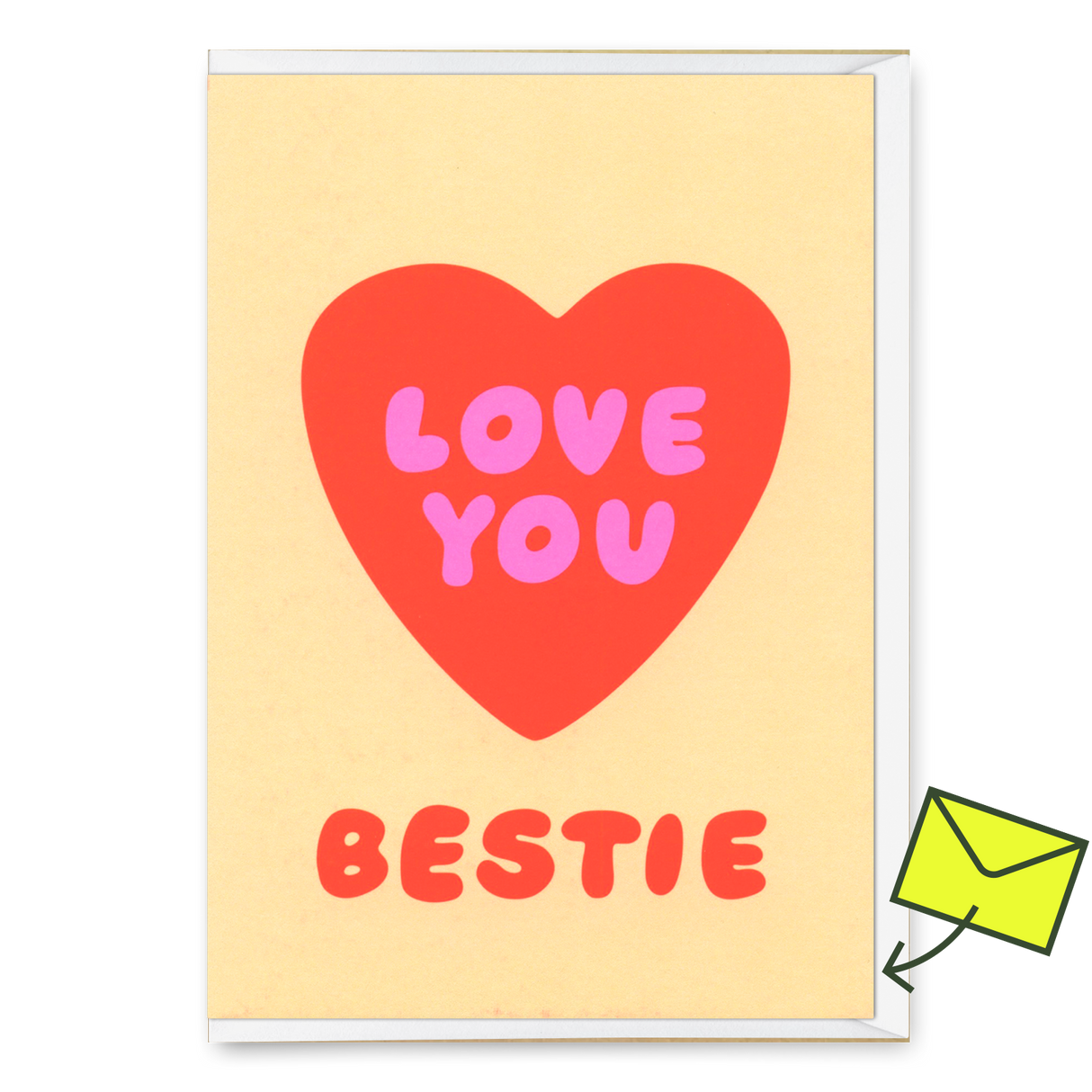Deli Cards Grußkarte "Love you, Bestie" | Schöne Freundschafts-Klappkarte