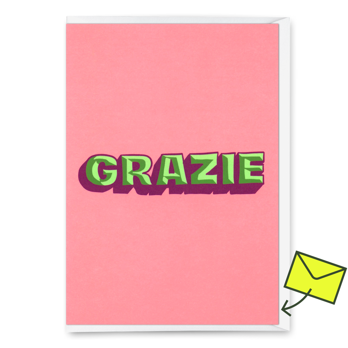 Deli Cards Grußkarte "Grazie 3D" | Coole Klappkarte zum Dankesagen