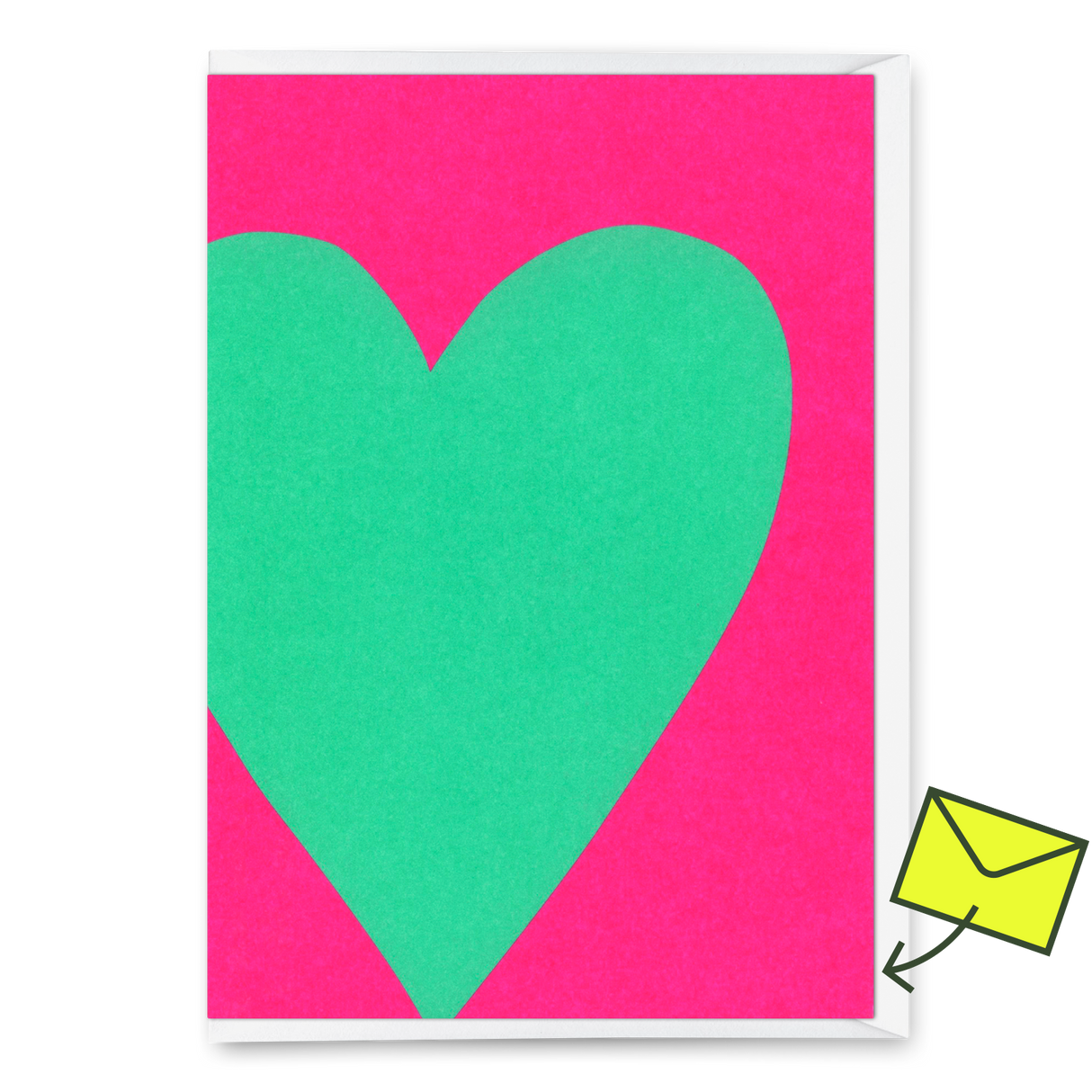 Deli Cards Grußkarte "Neon Heart 2" | Schöne Klappkarte für Verliebte