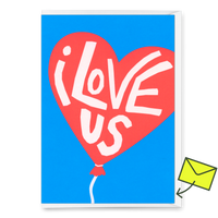 Deli Cards Grußkarte "I love us" | Lustige Klappkarte für Verliebte