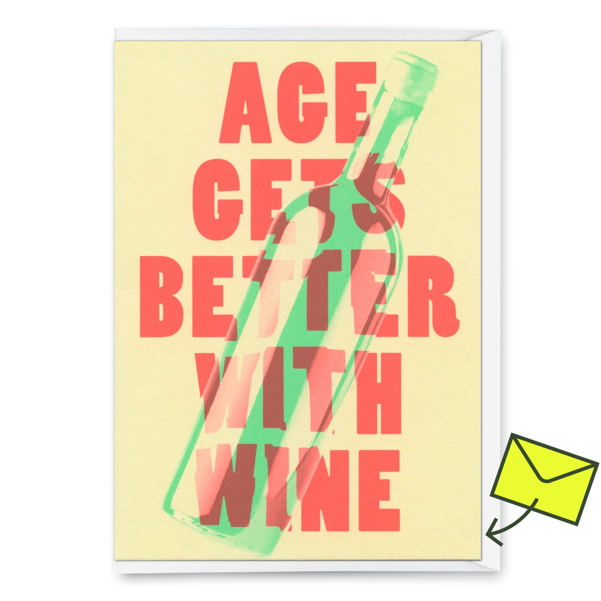 GF221 Rosie Made A Thing Grußkarte 'Age Better With Wine' – Handverziert & Witzig