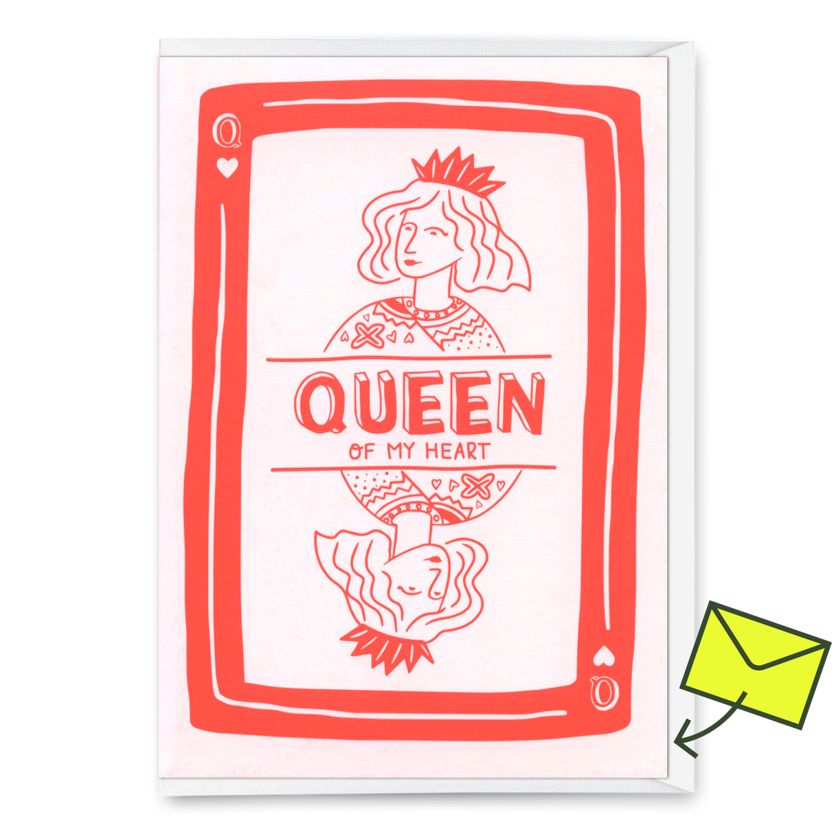 Deli Cards Grußkarte "Queen of hearts" | Besondere Klappkarte für jeden Anlass