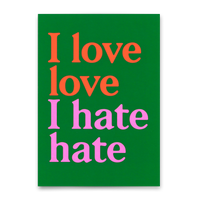 Deli Cards Postkarte "I love love Green" | Ausgefallene Karte mit Spruch