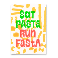 Deli Cards Postkarte "Eat pasta, run faster" | Lustige Karte mit Spruch