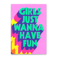 Deli Cards Postkarte "Girls just wanna have fun" | Coole Karte mit Spruch