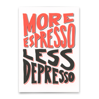 Deli Cards Postkarte "More espresso less depresso" | Besondere Karte mit Spruch