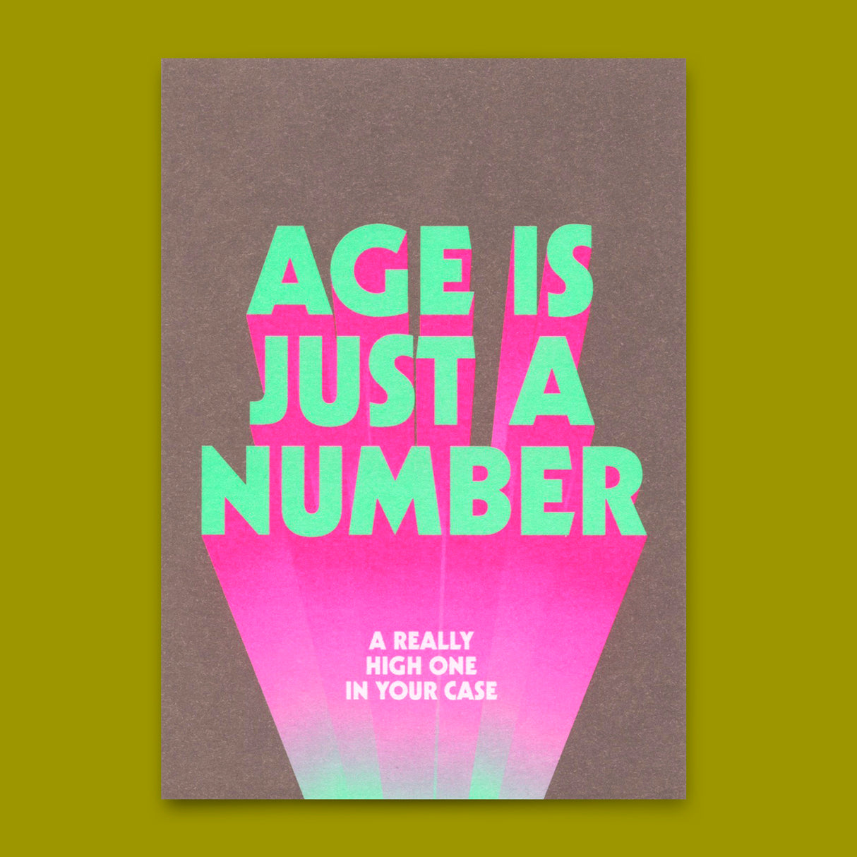 Deli Cards Postkarte "Age is just a number" | Lustige Karte mit Spruch zum Geburtstag