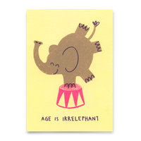 Deli Cards Postkarte "Age is irrelephant" | Lustige Karte mit Spruch zum Geburtstag