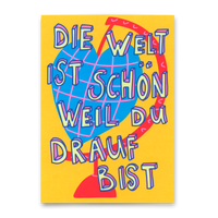 Deli Cards Postkarte "Die Welt ist schön" | Schöne Karte mit Spruch
