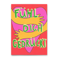 Deli Cards Postkarte "Fühl dich gedrückt" | Besondere Karte für jeden Anlass